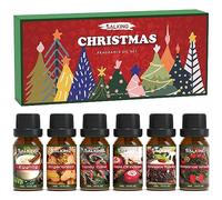 SALKING Christmas Fragrance Oils,Essential Oils Gift Set, Diffuser Oils, Scented Oils for Soaps Candle Making - Christmas Wreath, Apple Cinnamon, Gingerbread, Candy Cane, Christmas Pudding, Eggnog