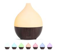 SALKING Essential Oil Diffuser, 100ml Small Aromatherapy Diffuser, Ultrasonic Diffusers with Auto Shut-Off Function, Cool Mist Humidifier with Warm White Lights, for Office Home (Dark)