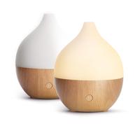 SALKING Essential Oil Diffuser (Set of 2), 100ml Small Aromatherapy Diffuser, Ultrasonic Diffusers for Essential Oils, Cool Mist Humidifier with Warm White Lights, Auto Shut-Off, for Office Home