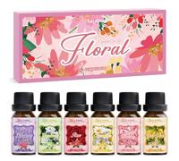 SALKING Floral Essential Oils Gift Set, 100% Pure Aromatherapy Therapeutic Grade Scented Oils for Oil Diffusers - Lavender, Rose, Cherry Blossom,Ylang Ylang,Gardenia,Chamomile