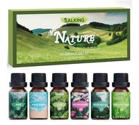SALKING Nature Fragrance Oils, Essential Oils Gift Set, Diffuser Oils, Scented Oils for Soaps Candle Making - Pine, Ocean Breeze, Rain, Fresh Cut Grass, Wildflowers, Mountain Air