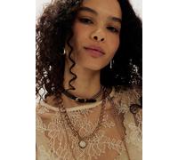 Sally Belt Closure Necklace at Free People in Black & Gold - female