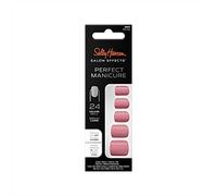 Sally Hansen Salon Effects Perfect Manicure, Pink Clay Square, Press on Nails with Adhesive Tabs & Glue, Easy Apply, 24 Pcs, Manicure at Home
