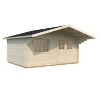 Sally L (4.7x3.8m | 15.5m2 | 44mm) Nordic Garden Log Cabin with Overhang Roof