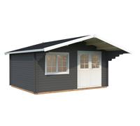 Sally L (4.7x3.8m | 15.5m2 | 44mm) Nordic Garden Log Cabin with Overhang Roof