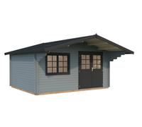Sally L (4.7x3.8m | 15.5m2 | 44mm) Nordic Garden Log Cabin with Overhang Roof