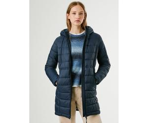 Sally Mid-Length Padded Jacket with Hood blue