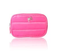 SALLY ROSE Barbie Pink Makeup Bag Official License, Quilted Camera Bag-Shape Pink Cosmetic Bag for Travel and Home, Cute Makeup Bags, Camera