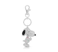 SALLY ROSE Multicolored Crystal Cute Keychain Officially Licensed Characters, Pendant Bag Charm Keychains with Lobster Clip, Snoopy Pave, 4.5