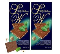 Sally Williams Belgian Milk Chocolate Mint Roasted Nougat Bars 100g 2-Pack | Mint Flavoured Belgian Milk Chocolate w/ Roasted Nougat - Gourmet Chocolate, Luxury Kosher Chocolates for Sharing & Gifting