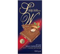 Sally Williams Belgian Milk Chocolate with Roasted Almonds, 2 x 100g