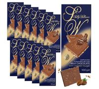 Sally Williams Belgian Milk Chocolate with Roasted Nougat, Cappuccino Flavoured, 100g, Pack of 12