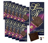 Sally Williams Dark Belgian Chocolate Roasted Nougat Bars 100g, 12-Pack | Dark Belgian Chocolate with Roasted Nougat - Gourmet Chocolate, Luxury Kosher Chocolates for Sharing and Gifting