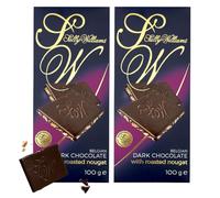 Sally Williams Dark Belgian Chocolate Roasted Nougat Bars 100g, 2-Pack