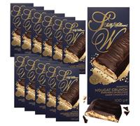 Sally Williams Dark Belgian Chocolate Roasted Nougat Crunch 100g, 12-Pack | Indulgent roasted nougat pieces, Dark Belgian gourmet chocolate, Luxury chocolates for sharing, gifting and special occasions