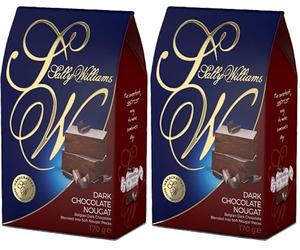 Sally Williams Luxury Belgian Dark Chocolate Infused With Premium Nougat, 170 g (Pack of 2)