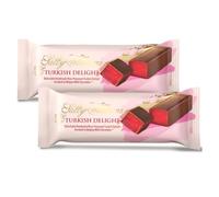 Sally Williams Rose Turkish Delight Milk Chocolate Bars 70g, 2-Pack | Rose Turkish Delight Milk Chocolate Bars - Luxury Chocolate, Gourmet Chocolate for Gifting, Sharing & Special Occasions