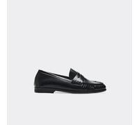 Salma Loafer In Black Faux Leather, Women's Size UK 5