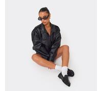 Salma Loafer In Black Faux Leather, Women's Size UK 6