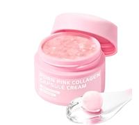 Salmon DNA PDRN Pink Collagen Capsule Cream-Collagen Capsule Face Moisturizer,Anti Aging Face Cream,Pink Niacinamide Serum,Colla gen-Boosts Skin Barrier Hydration,Korean Skin Care