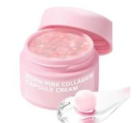 Salmon DNA PDRN Pink Collagen Capsule Cream-Collagen Capsule Face Moisturizer,Anti Aging Face Cream,Pink Niacinamide Serum,Colla gen-Boosts Skin Barrier Hydration,Korean Skin Care