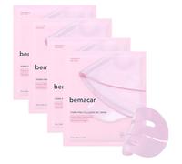 Salmon DNA PDRN Pink Collagen Face Mask (4-Pack) - Korean Overnight Face Mask for Hydrating, Firming, Glass Glow Skin, Elasticity & Moisturising | Korean Skincare Face Sheet Mask - Bemacar
