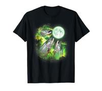 Salmon Fish Howling at The Moon Green tie dye 3 Salmon Fish T-Shirt