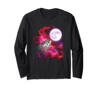 Salmon Fish Howling at The Moon Pink Purple Long Sleeve T-Shirt