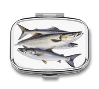 Salmon Fish Weekly AM/PM Pill Organizer.Waterproof Portable Compact Travel Pill Organizers.Small Pill Box for Medicine Holder for Vitamins Medication.