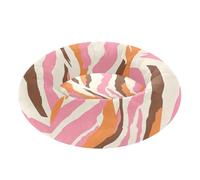 Salmon Peach and Sandy Beige Pet Dog Bed Donut Cuddler Dog & Cat Cushion for Small Size Pets Sleeping S