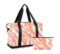 salmon pink sandy beige Oversized Travel Duffel Bags Carry on Weekender Overnight Bags Workout Bag with Adjustable Strap for Travel Multifunctional, salmon pink sandy beige, 1 size, Salmon Pink Sandy