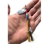 Salmon Spinner Flytail Flying Lure C Red Black Yellow Bullet Head Bucktail 15g 15 Gram Silver Brass Fly Flies Quick change Hook Treble Single Cascade Shrimp Pike Sea Trout (Silver Cascade 15g)