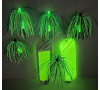 Salmon Trolling Fly & Flasher Captain's Combo, Pre Tied/Rigged Ready to Fish! (White Glow Crush/Plain Glow in the Dark)