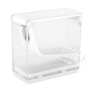 Salmue Cotton Roll Dispenser Divider Press Type Holder, Acrylic Cotton Pad Holder, Cotton swab storage box, Acrylic Cottonball Organizer with pull-out tray, for Countertop and Drawer (White)