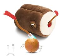 Salodal Interactive Cat Toys for Indoor Cats,Hide n Seek Automatic Cat Ball in Plush Burrow,Mouse Squeaky for Stimulating, Rechargeable, Motion Activated,Pop Play Cat Puzzle Toy
