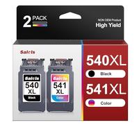 Salols Ink Cartridges 540 and 541 XL Twin Pack PG-540 CL-541 XL Ink Cartridges PG-540XL Black 541XL Colour for Pixma TS5150 TS5151 MG3550 MG3600 MG3650 MG4250 (package may vary)