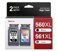 Salols 560 561 XL Ink Cartridges Replacement for Canon 560 561 Ink Cartridges PG-560XL CL-561XL 560XL 561XL for Pixma TS5350 TS7451 TS7450 TS5351 TS5350a TS5351 TS5352 (1 Black 1 Colour,2-Pack)