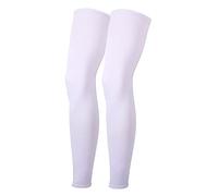 Salome Idea 1 Pair Compression Full Leg Sleeves for Men and Women, Sun Protection for Running, Basketball (White-XXL)