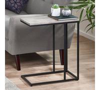 salome wooden side table in concrete effect