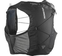 Salomon Active Skin 4 Unisex Running Hydration Vest Hiking Trail With Flasks Included, Precision Fit, 4L, and Optimized Storage, Black, M
