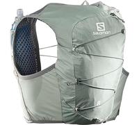 Salomon Active Skin 8 Set Unisex Hydration Vest with 2 Soft Flasks (500ml), Trail Running and Hiking, Wrought Iron, Extra Small