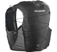 Salomon Active Skin 8 Unisex Running Vest Hiking Trail With Flasks Included, 8L, Lasting Comfort, Quick Hydration, and Optimized Storage, Black, M