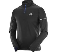 SALOMON AGILE Mid Layer Half Zip - Black/Surf The Web, X-Large