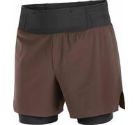 Salomon - Breathable, quick-drying shorts - Sense Aero 2In1 Shorts 5" M Coffee Bean for Men - Size XL - Brown Brown XL