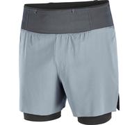 Salomon - Breathable, quick-drying shorts - Sense Aero 2In1 Shorts 5" M Trade Winds for Men - Size L - Grey Grey L