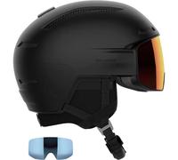 Salomon - Driver Prime Sigma Plus Black Poppy Red + Ice Blue - S - Helmet w/ visor