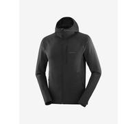 Salomon Essential Lightwarm Full Zip Hooded Fleece Dark Black - S