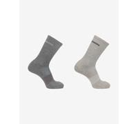 Salomon Evasion Crew 2-Pack Socks Dark Grey Light Grey - L