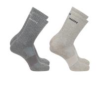 Salomon Evasion Crew Socks (2 Pack) | UK M in Light Grey/Heather Medium