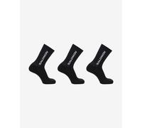SALOMON Mens 3 Pack Everyday Crew Socks - Colour: Black/Black/Black - Size: Large